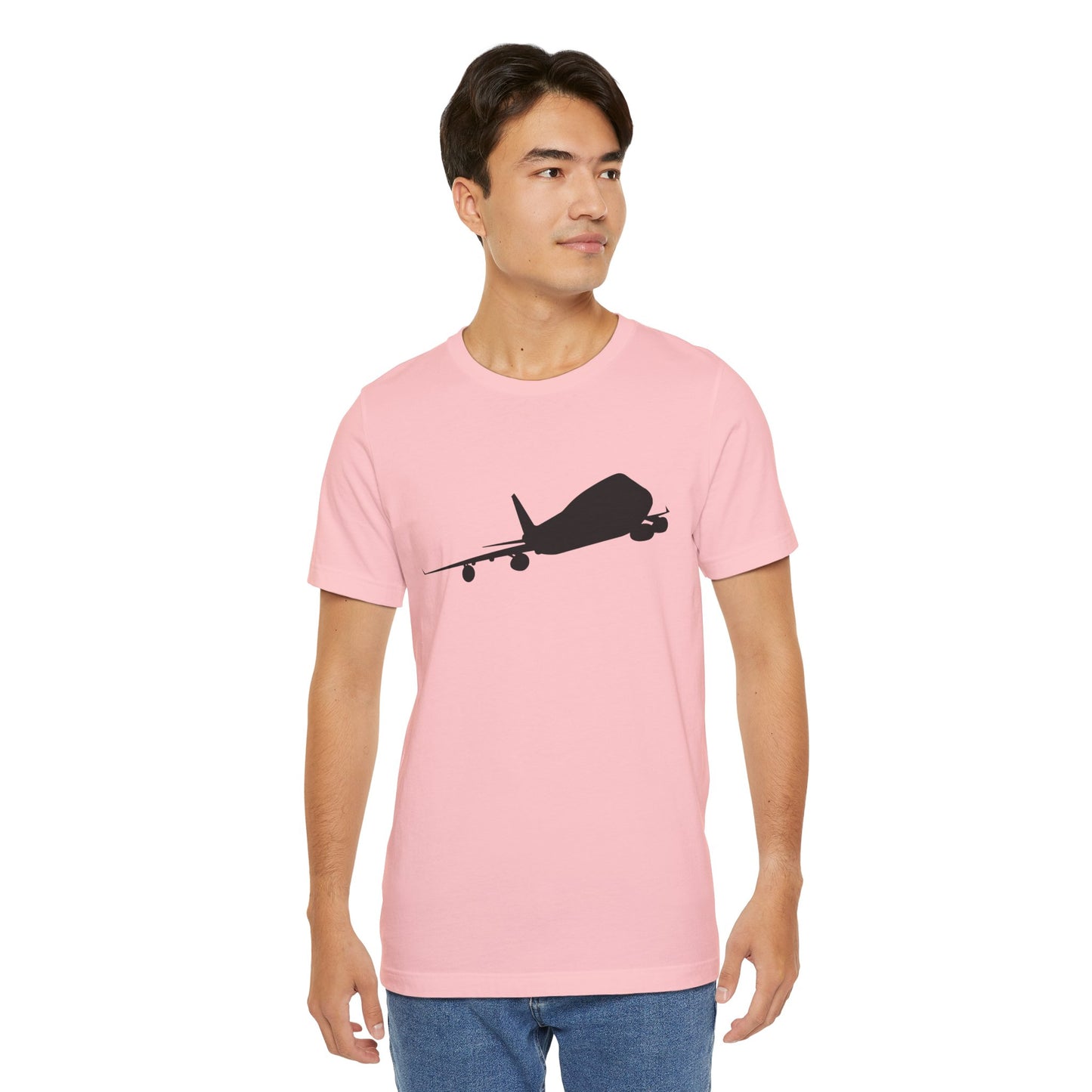 Bella+Canvas Unisex T-Shirt. Unique Boeing 747 Silhouette Design. 100% Cotton