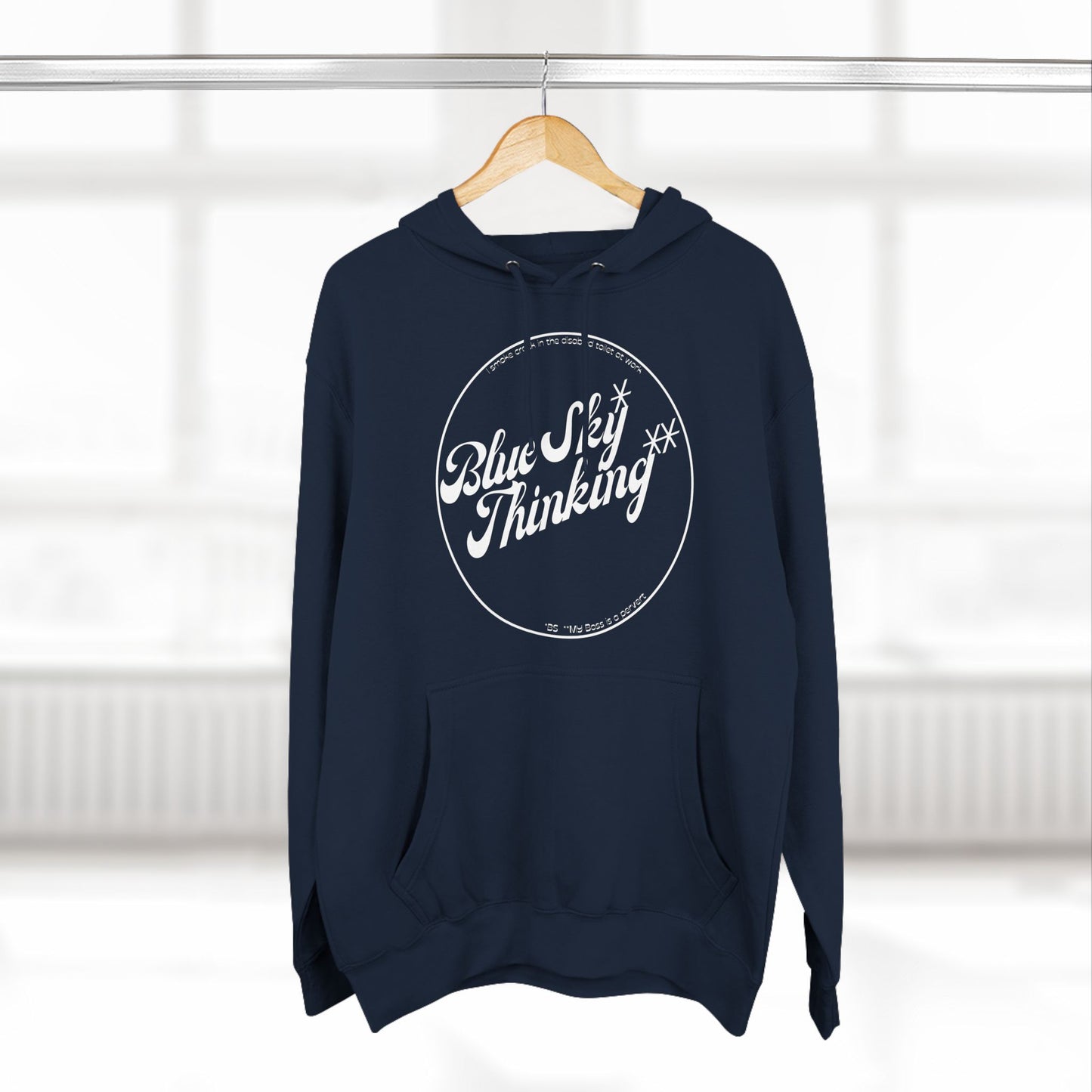 Inspirational Blue Sky Thinking Hoodie - Cozy Fleece for Dreamers