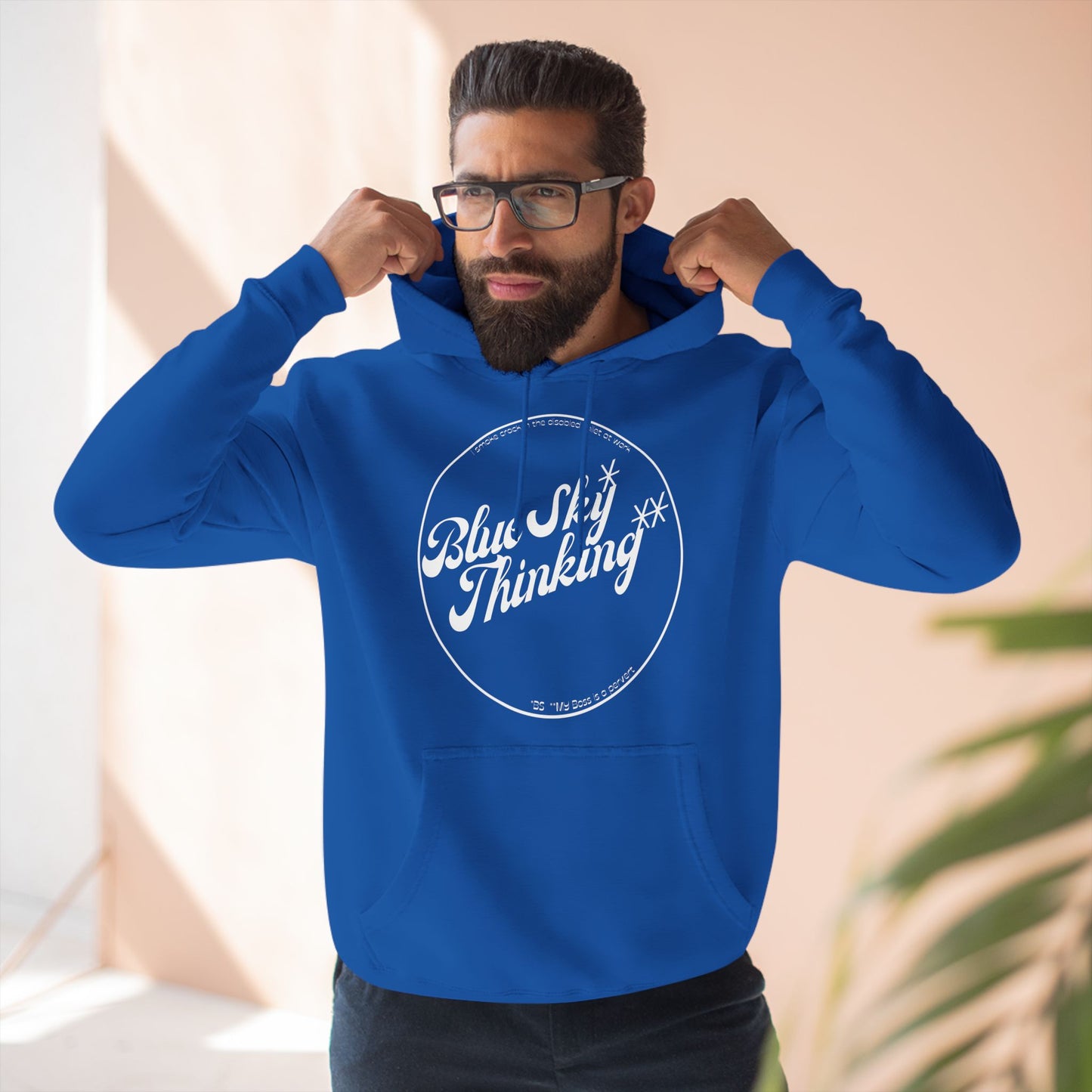 Inspirational Blue Sky Thinking Hoodie - Cozy Fleece for Dreamers