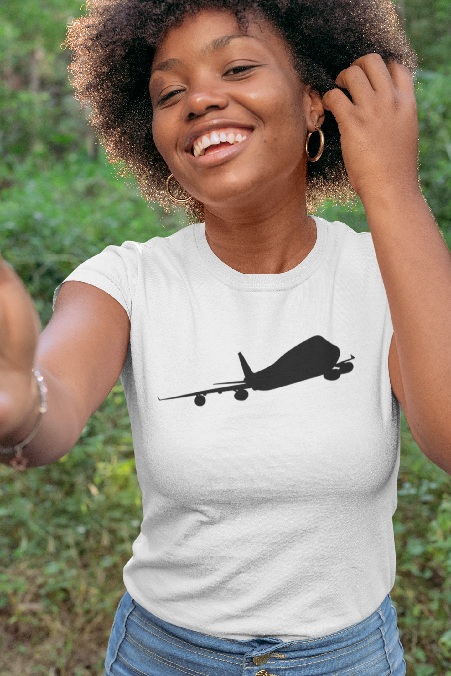 Bella+Canvas Unisex T-Shirt. Unique Boeing 747 Silhouette Design. 100% Cotton