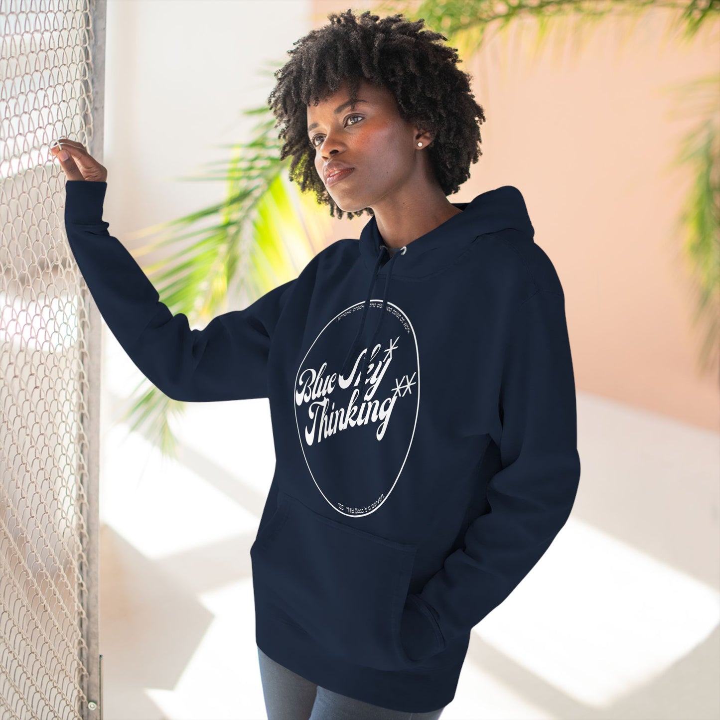 Inspirational Blue Sky Thinking Hoodie - Cozy Fleece for Dreamers