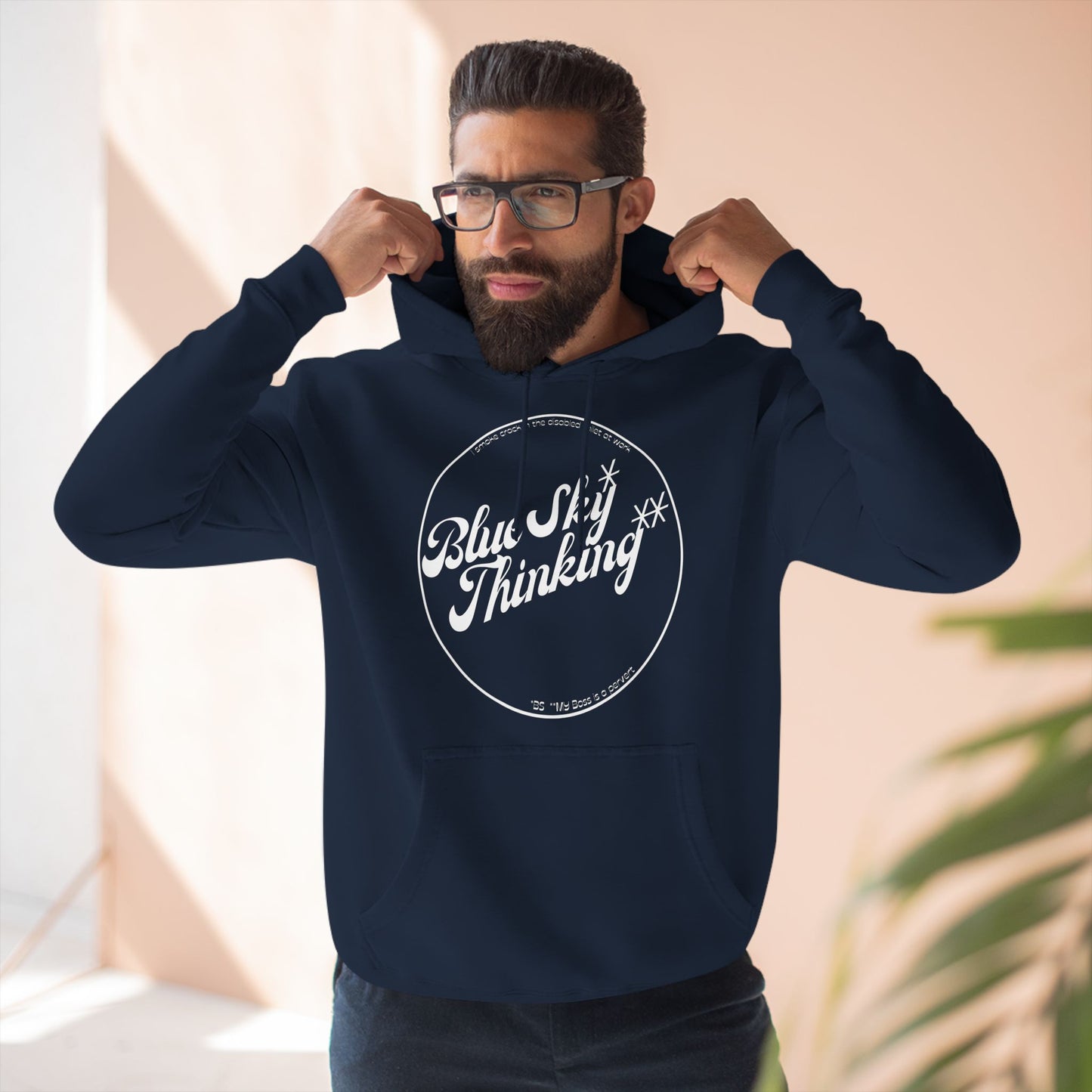 Inspirational Blue Sky Thinking Hoodie - Cozy Fleece for Dreamers