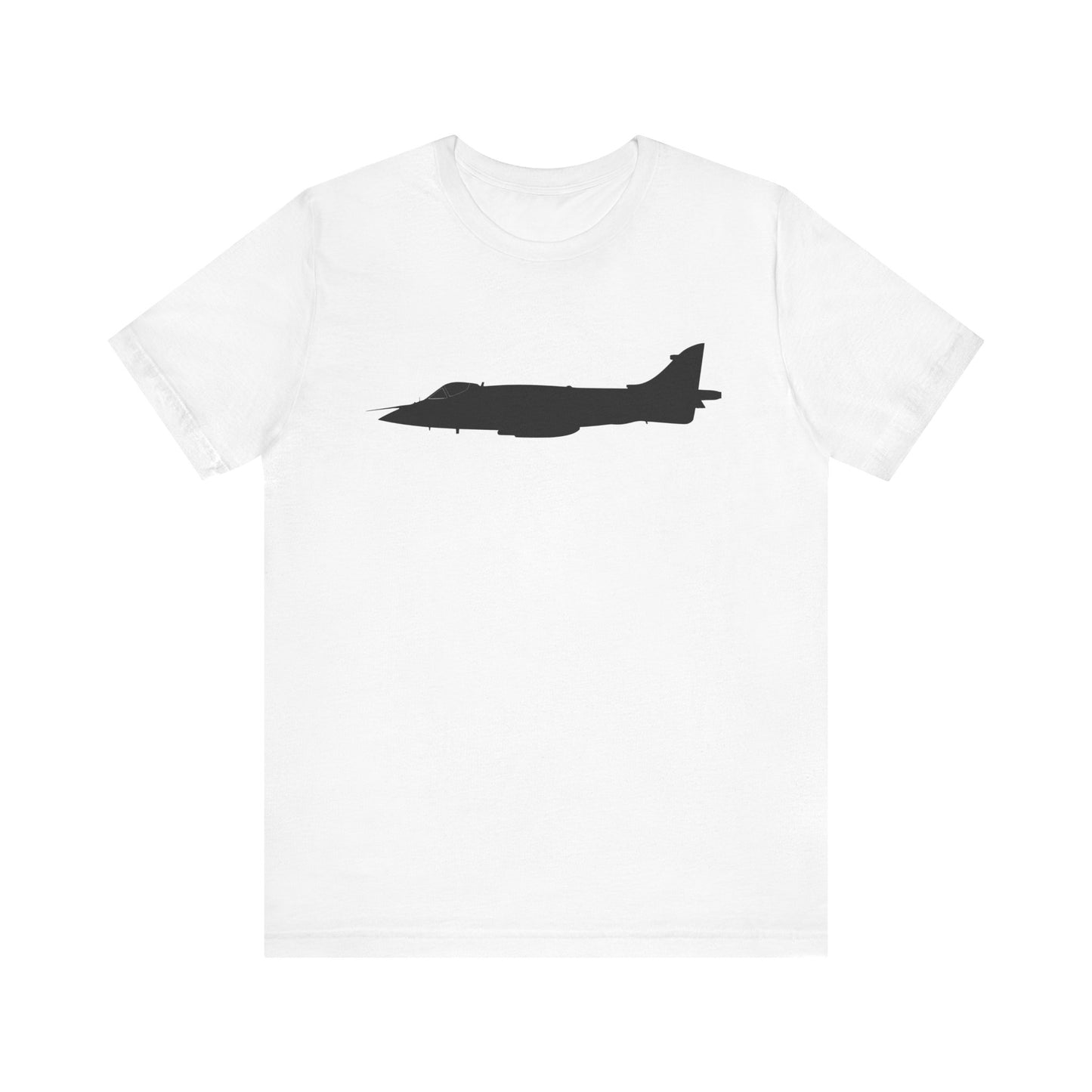 Quality cotton airplane themed t-shirt. Iconic, striking Sea Harrier design