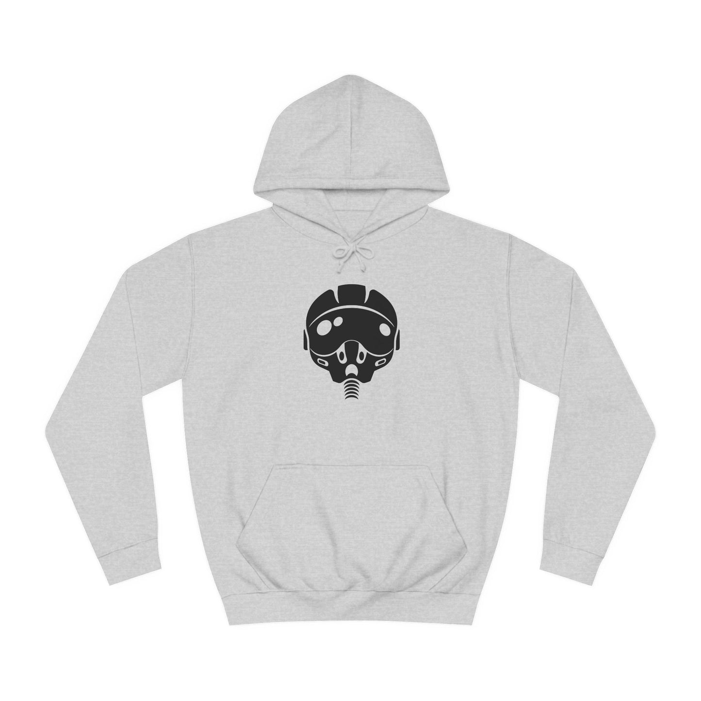 Unisex College Hoodie with Unique Graphic Design Airforce Pilot Helmet. Warm, Cool, Chic, Simple.