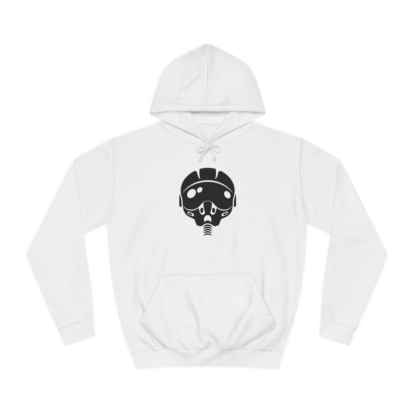 Unisex College Hoodie with Unique Graphic Design Airforce Pilot Helmet. Warm, Cool, Chic, Simple.