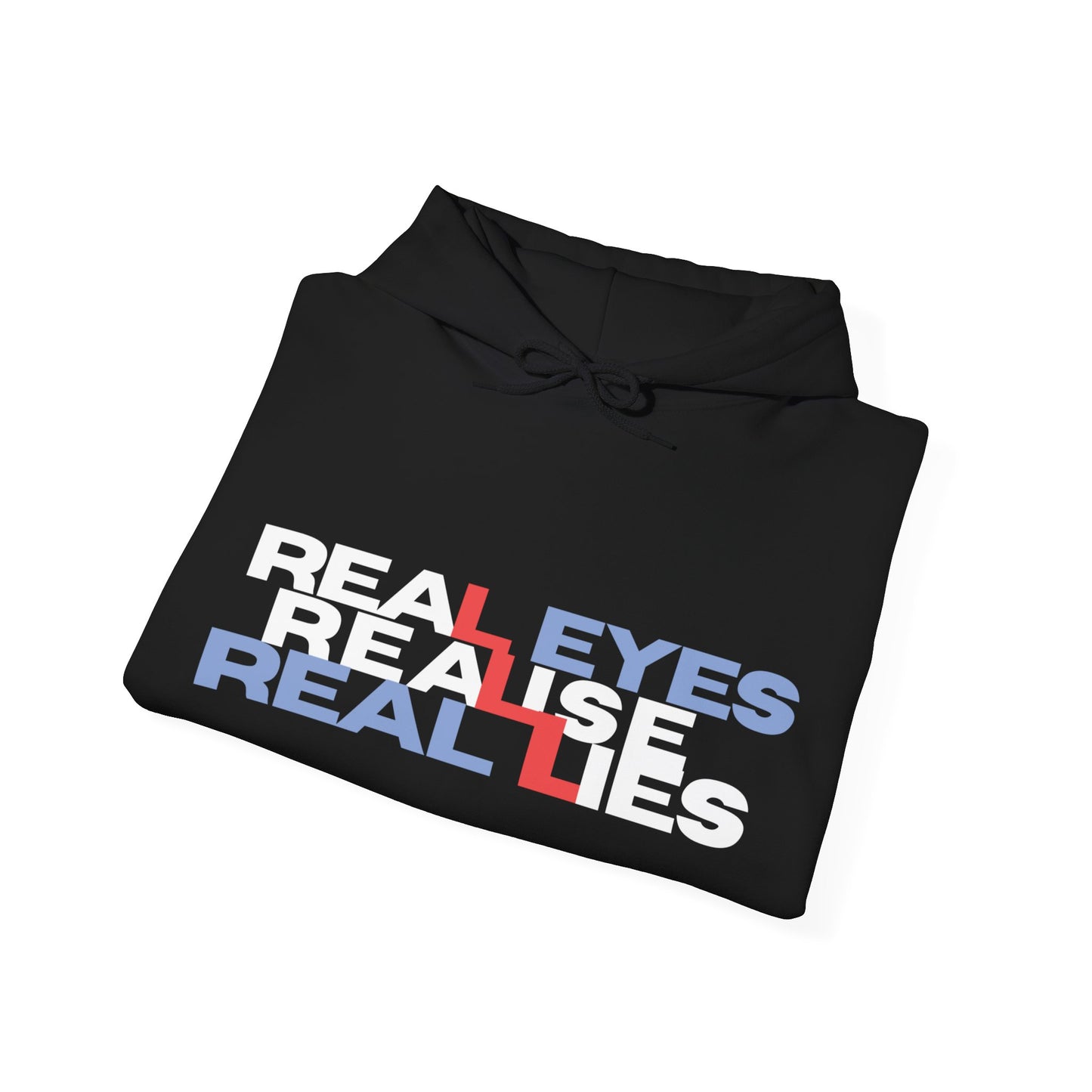 Unisex Heavy Blend™ Hoodie - 'Real Eyes Realise Real Lies' Graphic Sweatshirt