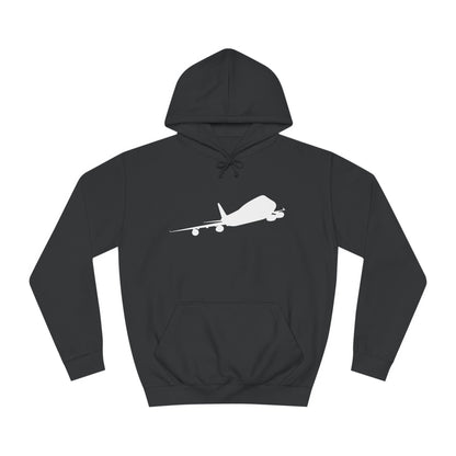 Unisex College Hoodie. Warm and cosy with unique graphic design of iconic Boeing 747 aircraft.