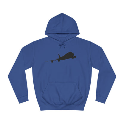 Unisex College Hoodie. Warm and cosy with unique graphic design of iconic Boeing 747 aircraft.