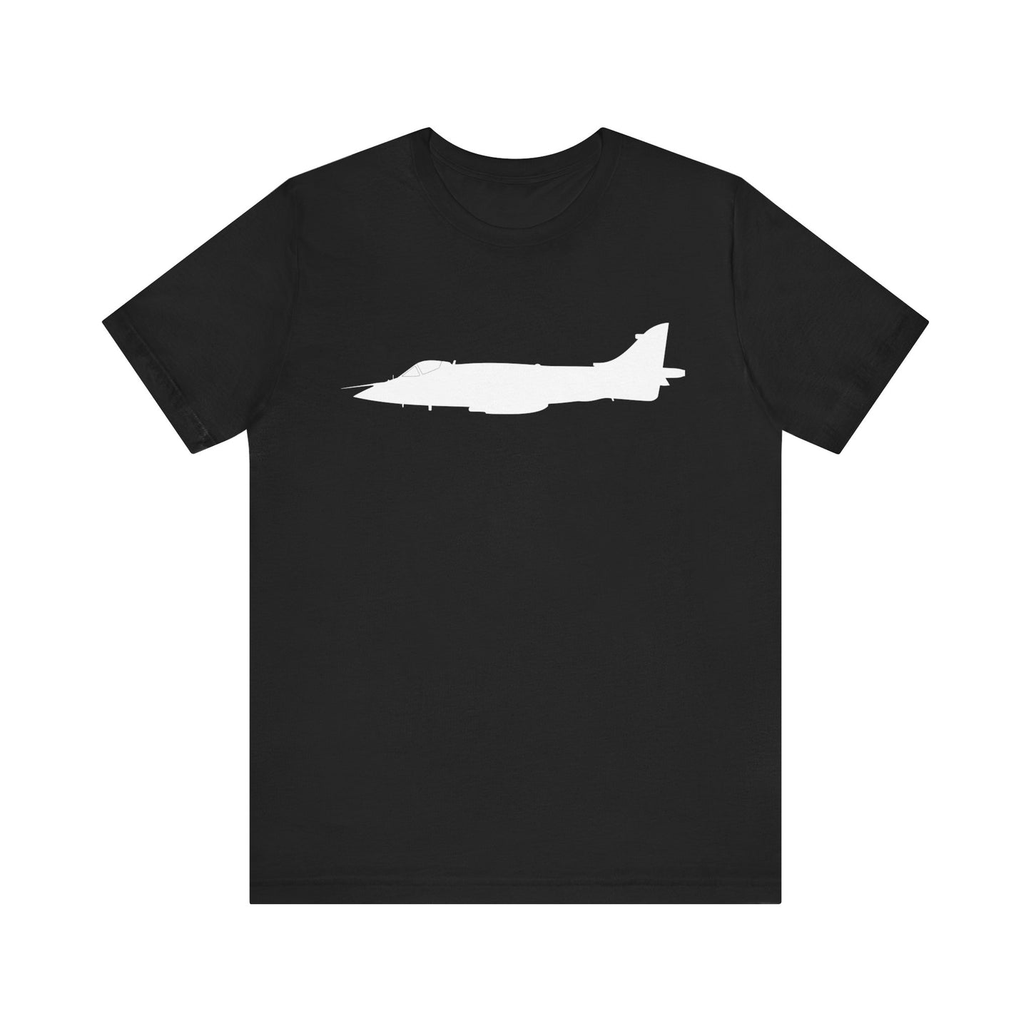 Quality cotton airplane themed t-shirt. Iconic, striking Sea Harrier design