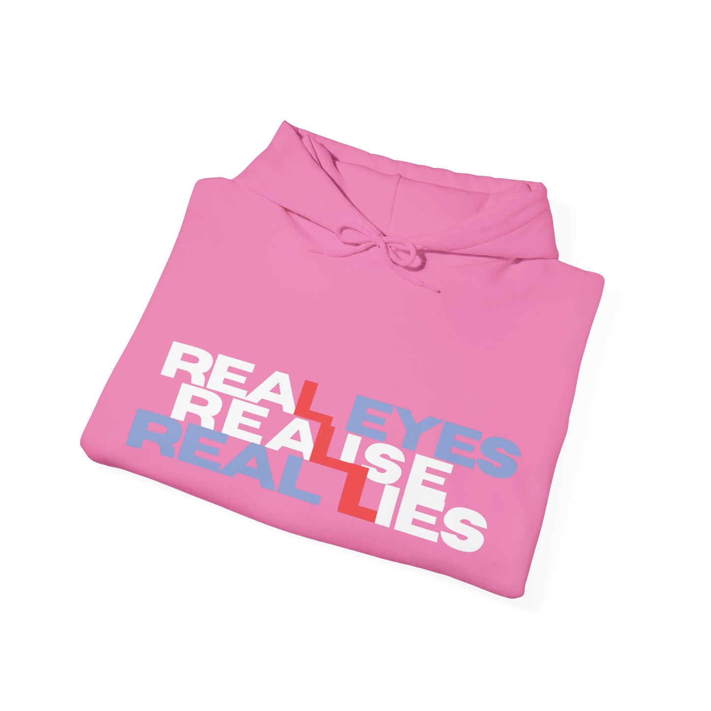 Unisex Heavy Blend™ Hoodie - 'Real Eyes Realise Real Lies' Graphic Sweatshirt