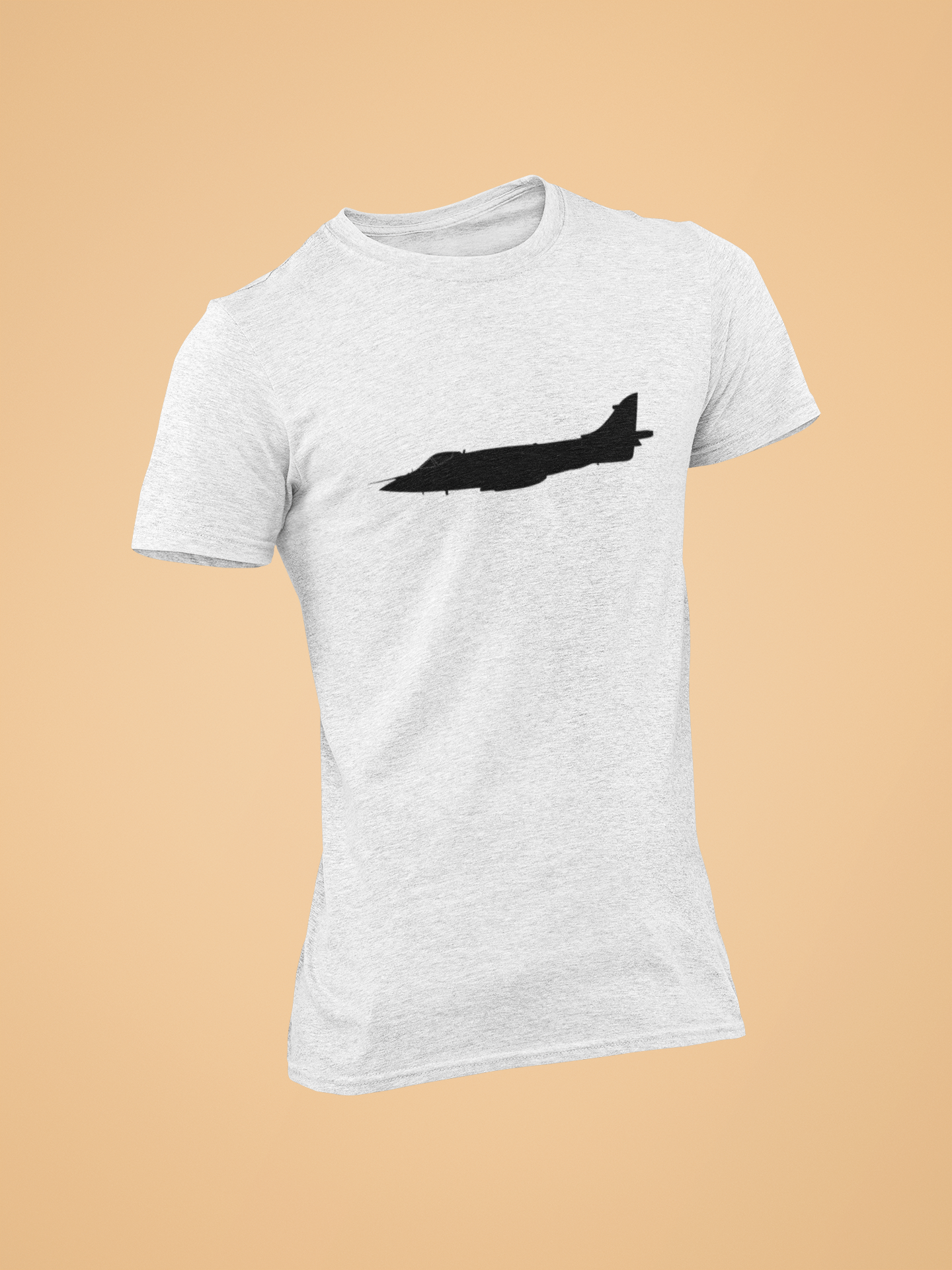 Quality cotton airplane themed t-shirt. Iconic, striking Sea Harrier design