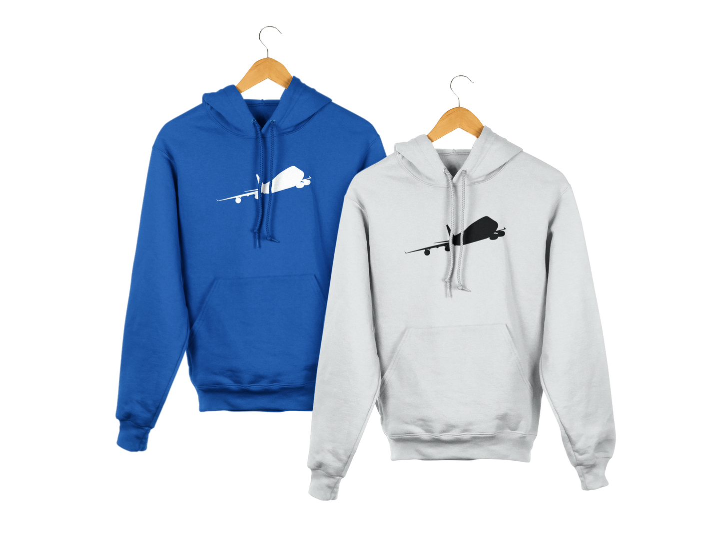 Unisex College Hoodie. Warm and cosy with unique graphic design of iconic Boeing 747 aircraft.