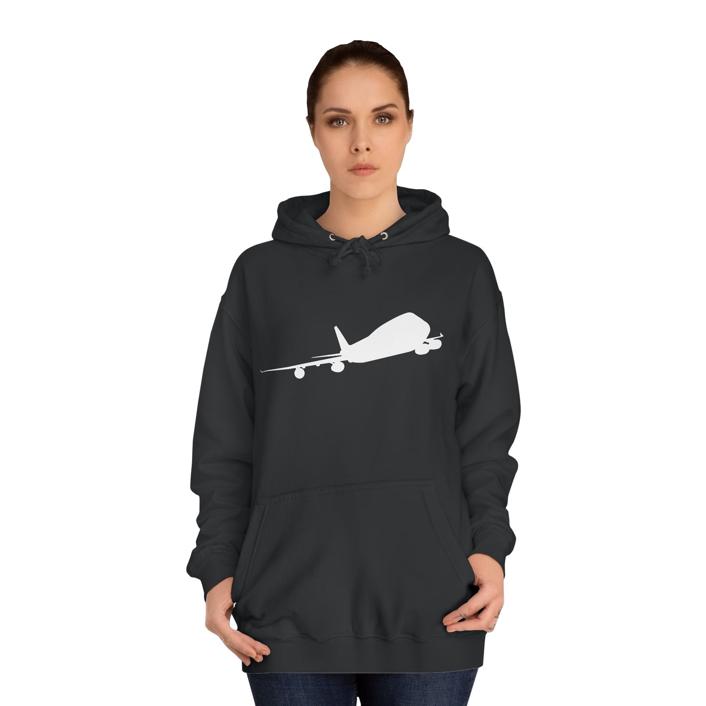 Unisex College Hoodie. Warm and cosy with unique graphic design of iconic Boeing 747 aircraft.