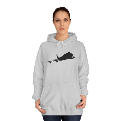 Unisex College Hoodie. Warm and cosy with unique graphic design of iconic Boeing 747 aircraft.