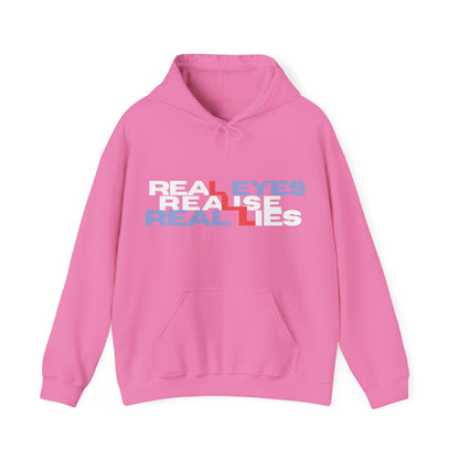 Unisex Heavy Blend™ Hoodie - 'Real Eyes Realise Real Lies' Graphic Sweatshirt