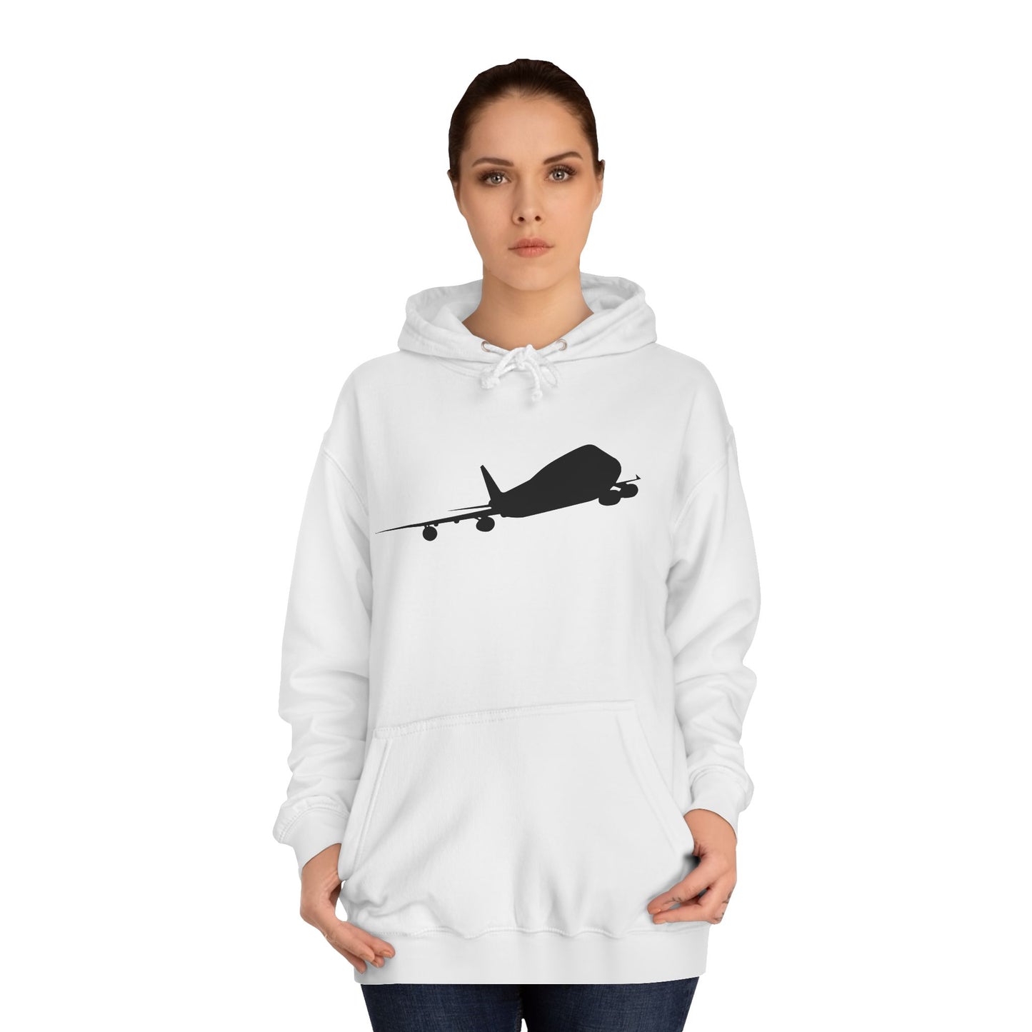 Unisex College Hoodie. Warm and cosy with unique graphic design of iconic Boeing 747 aircraft.